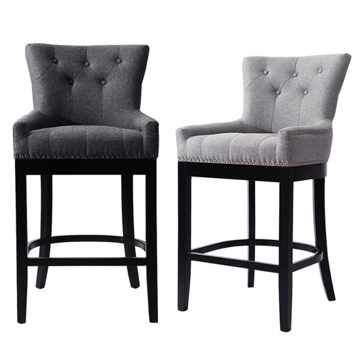 Bar stool linen upholstery - linen,